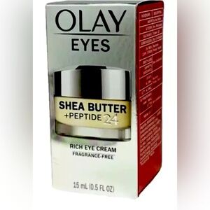 OLAY Eyes Shea Butter + Peptide 24 Rich Eye Cream , Fragrance-Free 0.5 oz NIB